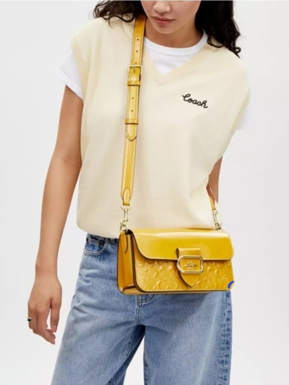 SALE...Coach Signature Patent Leather Morgan Crossbody Bag CT856 - Picture 9 of 9